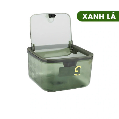 Hộp Vuông Để Bàn (15*15*8.3cm) Đựng Bông Tẩy Trang, Dụng Cụ Trang Điểm, Đồ Dùng Văn Phòng, Thùng Rác Mini Để Bàn,...  Họa Tiết Trong Suốt Có Nắp Đậy  Kiểu Dáng Trẻ Trung Hiện Đại - Hàng Cao Cấp