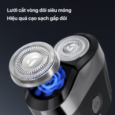 Máy cạo râu XM Enchen Mini 6 lưỡi dao kép mỏng, chống nước IPX7, pin sử dụng đến 2 tháng - Hàng nhập khẩu