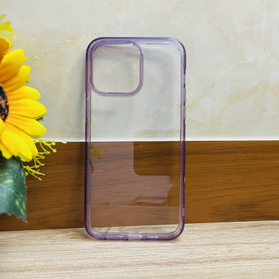 Ốp lưng Likgus trong viền màu tím dành cho iPhone 14 Pro Max - hàng chính hãng
