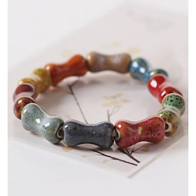 Vòng tay gốm hình xương nhiều mầu thời trang phong cách trẻ hàng xuất Nhật VGOM15