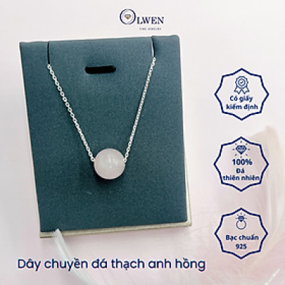 Dây Chuyền Bạc Nữ S925 Đá Thạch Anh Hồng BAC_NL12