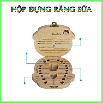 Hộp Đựng Răng Sữa Chống Bụi Bằng Gỗ Cho Bé 13x12cm