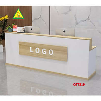 Bàn lễ tân, quầy bán hàng, bàn dịch vụ thương mại đơn giản và hiện đại QTT319