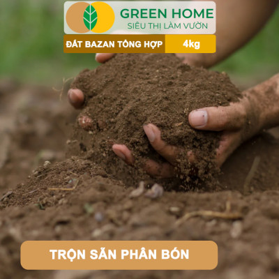 Đất Bazan GreenHome, Bao 4kg, Đất Trồng Cây, Bổ Sung Phân Hữu Cơ,Trồng Hoa Hồng, Kiểng