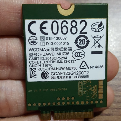 Card WWAN 3G HP Huawei Model MU736 (Hs3110) dùng cho laptop  820 G1,840 G1, 850 G1,Folio 9480M - Hàng nhập khẩu