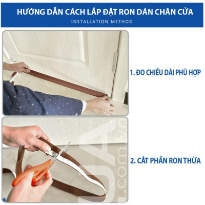 2 Mét Gioăng Cửa Ron Cao Su Dán Khe Hở Chân Cửa Ngăn Bụi Nước Côn Trùng - Gioăng dán cửa cao su cắt độ dài theo yêu cầu