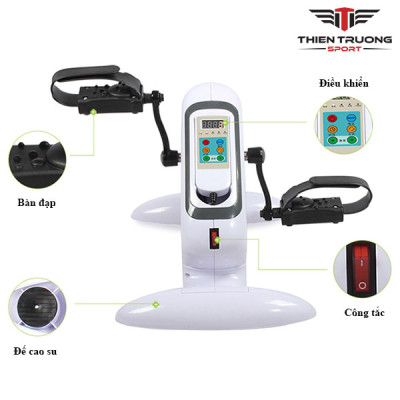 Máy tập phục hồi chức năng Mini Bike (kèm nẹp chân cố định), xe đạp tập phục hồi chức năng bằng điện nhỏ gọn, an toàn, bàn phím bấm linh hoạt dễ sử dụng