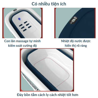 Bồn tắm gấp gọn thông minh Legaxi dành cho người lớn trẻ em, Có thể làm bể bơi Size 148 Cm