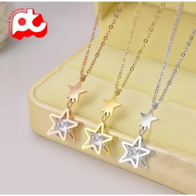 Dây chuyền nữ titan thời trang mặt hình ngôi sao thép không gỉ trangsucpt có 3 màu sắc DCNUT81