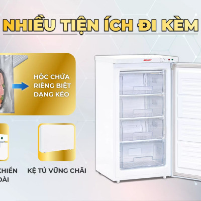 Tủ đông đứng Sanaky VH-160VD 118 lít - Hàng chính hãng (chỉ giao HCM)