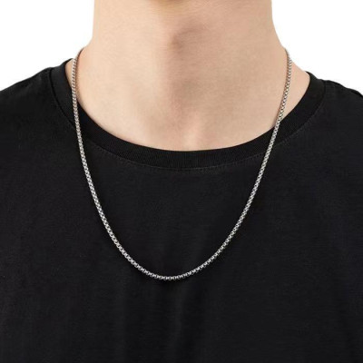 Dây chuyền nam dây xích titan cao cấp sang trọng thép không gỉ bông dừa khít trangsucpt 3mm PTDCNA50