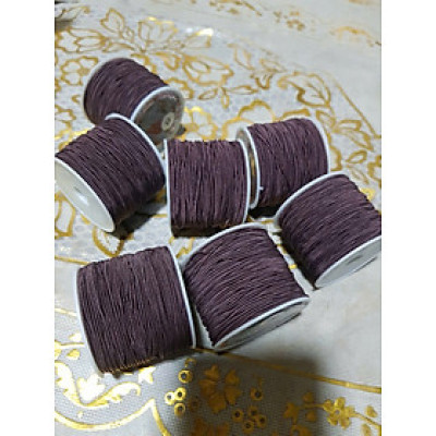 Cuộn Dây Thun Co Giãn chuyên xỏ vòng tay chuỗi gỗ màu tím than nhẹ thun dầy to 1mm nguyên 1 cuộn Anh Chị dùng xỏ vòng rẻ ạ