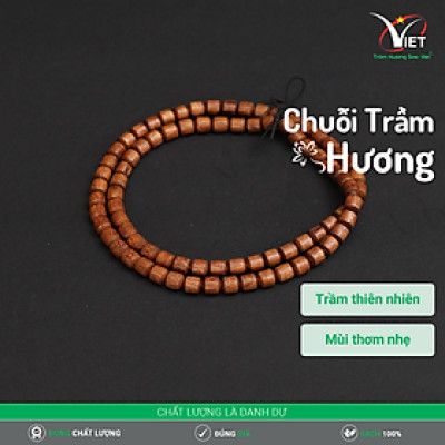 Chuỗi Trầm Thiên Nhiên Kiểu Đốt Trúc Hiện Đại Màu Chocolate- Có Thể Đeo Như Dây Chuyền Rất Đẹp