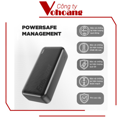 [Mỹ] Sạc dự phòng Energizer UE30055PQ Dung lượng 30000mAh sạc nhanh PD 20W với 9 chứng nhận an toàn - Hàng chính hãng
