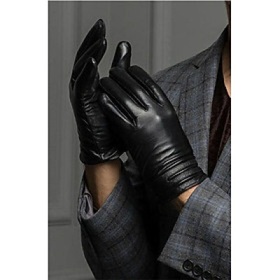 Găng tay nam BHY8615 Bao tay da cừu, lót lông giữ ấm. Găng tay mùa đông