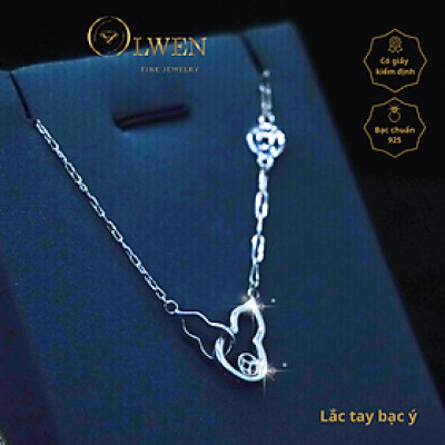 Lắc tay bạc ý 925 thiết kế hình hồ lô và kim tiền đính kim full kim cương tấm tròn phong cách nhẹ nhàng, nữ tính - 55731