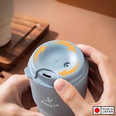 Cốc giữ nhiệt có nắp xoay Breath 320ml - Hàng Nội Địa Nhật Bản
