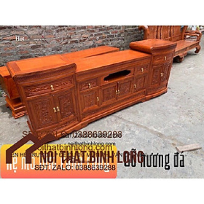 Kệ ti vi mõ lõm gỗ hương đá