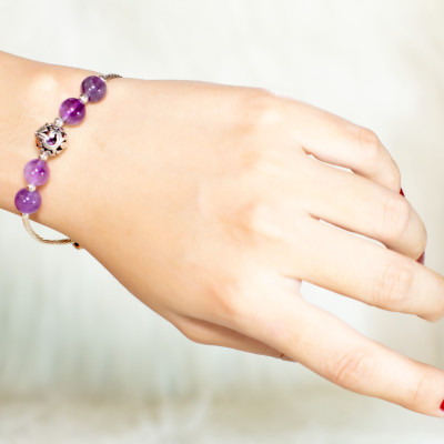 Vòng Thạch anh tím thiên nhiên cân bằng năng lượng và bình yên BlackMount #VT009