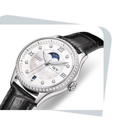 Đồng hồ nữ chính hãng I&W CARNIVAL IW582G-2 Kính sapphire ,chống xước ,Chống nước 30m ,Bảo hành 24 tháng,Máy cơ (Automatic),dây da cao cấp, thiết kế đơn giản dễ đeo