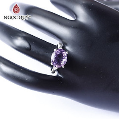 Nhẫn bạc nữ đá thạch anh tím mệnh hỏa. thổ - Ngọc Quý Gemstones