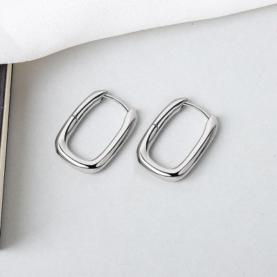 Khuyên tai bạc 925 chữ u xinh xắn dễ thương Dế Bạc – K5431