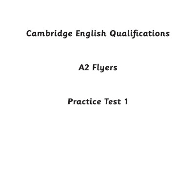 A2 Flyers - Practice Tests 1-5
