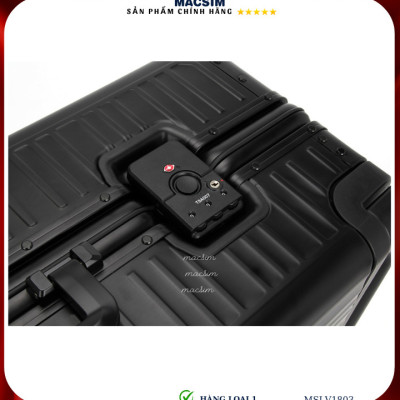 Vali hợp kim nhôm cao cấp Macsim MSLV1803 cỡ 24 inches màu đen hàng loại 1