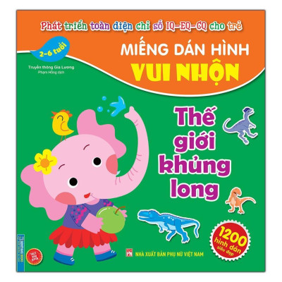 Sách - Miếng Dán Hình Vui Nhộn - Thế Giới Khủng Long + Gia Đình Ấm Áp 2 - 6 Tuổi - Combo 2 Cuốn - Minh Thắng