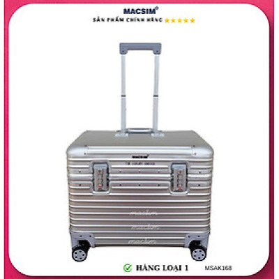 Vali hợp kim nhôm nguyên khối cao cấp Macsim Aksen hàng loại 1 MSAK168 Nhãn hiệu Macsim cao cấp 17 inches màu gold- bạc
