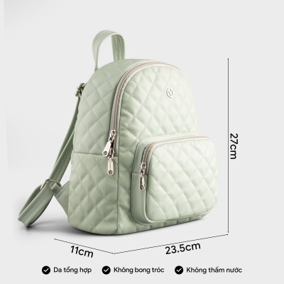 Balo Yuumy ( Thời trang nữ họa tiết hình thoi cỡ trung - Balo da Seasand YBA93 )