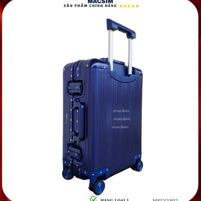 Vali hợp kim nhôm cao cấp Macsim MSLV1802 cỡ 20 inches màu xanh blue hàng loại 1