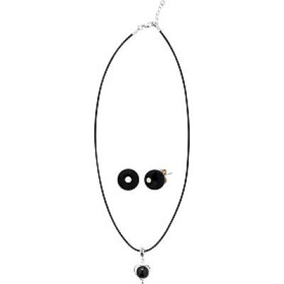 Bộ Bông Tai Và Mặt Dây Chuyền Đá Obsidian Ngọc Quý Gemstones BT5