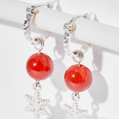 Bông Tai Hoa Tuyết Bạc Đính Đá Thiên Nhiên  - Ngọc Quý Gemstones