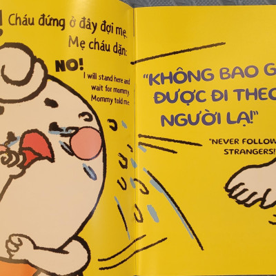 Sách Ehon Miu Bé Nhỏ Phần 2 Song Ngữ - Đừng Theo Người Lạ Nhé