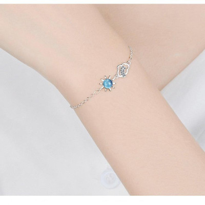 Lắc tay bạc 925 Sky blue xinh xắn trẻ trung Dế Bạc – LT4459