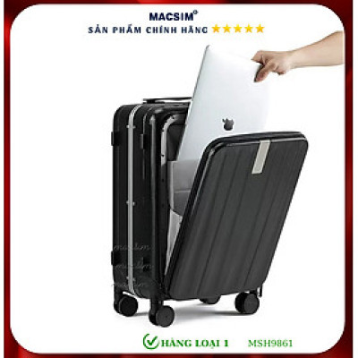 Vali cao cấp Macsim Hanke MSH9861 size 20 inch hàng loại 1 màu đen-màu trắng