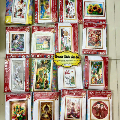 Tranh thêu kín Phật a di đà vs8272, kích thước 100 x 70 cm, 11ct thêu 3 sợi