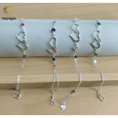 Lắc tay bạc Ý S925 Huệ Ngân - Trái tim xinh RYB 140111