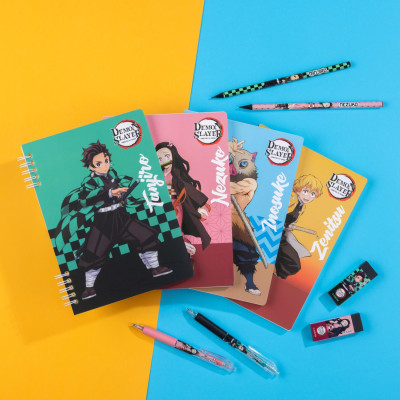 Sổ Lò Xo A5 - Kẻ Ngang - 120 Trang 100gsm - Nhân Vật Demon Slayer - Thiên Long MB-023/DS - Inosuke - Tặng Kèm Sticker Demon Slayer