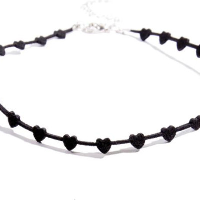 Vòng cổ choker tattoo tim đen V61 thời trang