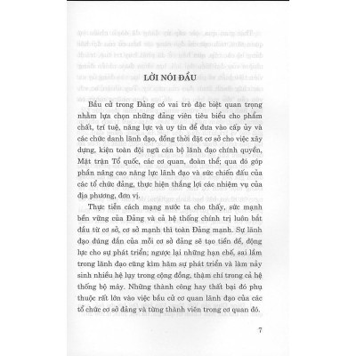 Sách - Bầu Cử Trong Đảng - Một Số Vấn Đề Lý Luận Và Thực Tiến Từ Đại Hội Đảng Ở Cơ Sở - NXB Chính Trị Quốc Gia