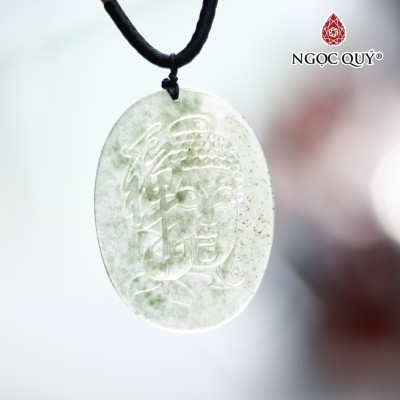 Mặt dây chuyền hình phật tổ đá chalcedony mệnh hỏa, mộc - Ngọc Quý Gemstones