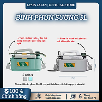 Bình Xịt Điện 5L Đeo Vai Sạc Pin Đa Năng – 3 Chế Độ Phun, Vòi Xịt Dài Tưới Cây, Vệ Sinh Sân Vườn, Chăm Sóc Vườn