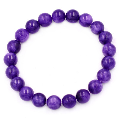 Chuỗi tay đá vân rồng tím 8 ly 21 hạt - hợp mệnh Hỏa, mệnh Thổ