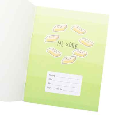 Combo 10 Tập Học Sinh Bánh Việt - Miền Nam - 4 Ô Ly - 96 Trang 80gsm - The Sun 05 - Mè Xửng - Tặng Nhãn Vở Kèm Sticker