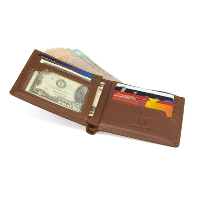 Ví Da Nam, Bóp Da Nam Kim Bảo H65 Da Bò Màu Đen, Nâu, Bò