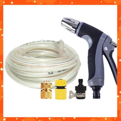 Bộ dây và vòi xịt rửa xe tưới cây tăng áp 7-10M(cút đồng nối 713-1) 206817