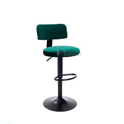 Ghế quầy bar có lưng tựa nhung chân tăng giảm màu đen CB2268B-F Nội thất Capta