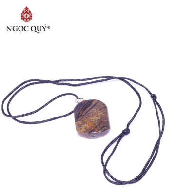 Mặt dây chuyền gổ hóa thạch 30x25mm mệnh hỏa, mộc - Ngọc Quý Gemstones